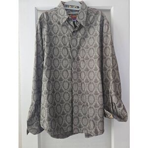 Men's Robert Graham Gray Paisley Long Sleeve Button Down Size‎ XL